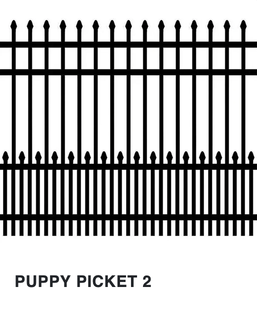 Puppy Picket 2 aluminum fence style