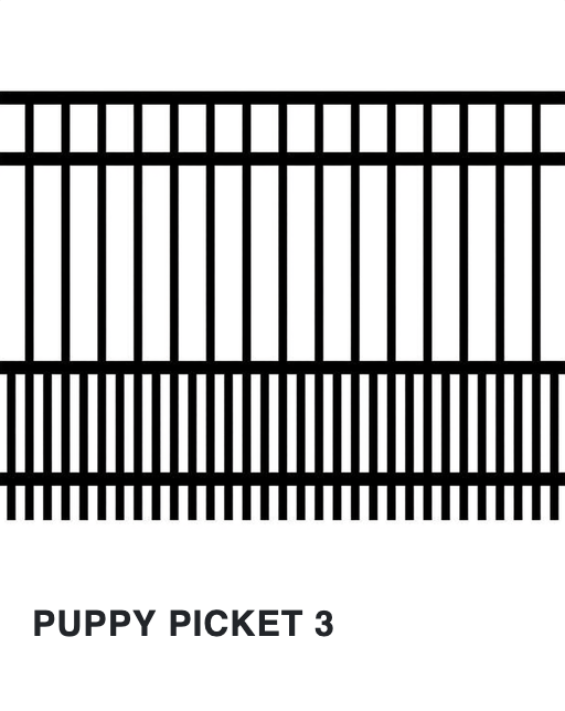 Puppy Picket 3 aluminum fence style