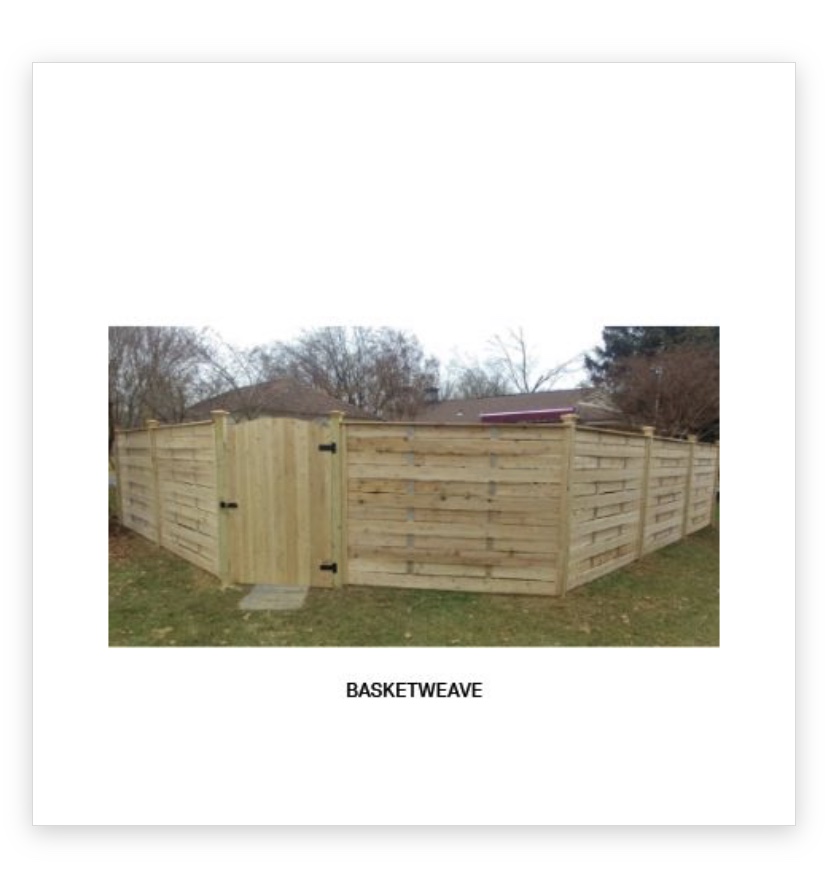 Basketweave wood fence with matching gate